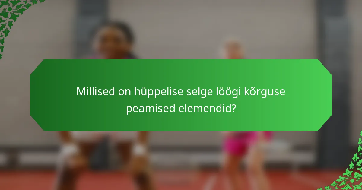 Millised on hüppelise selge löögi kõrguse peamised elemendid?