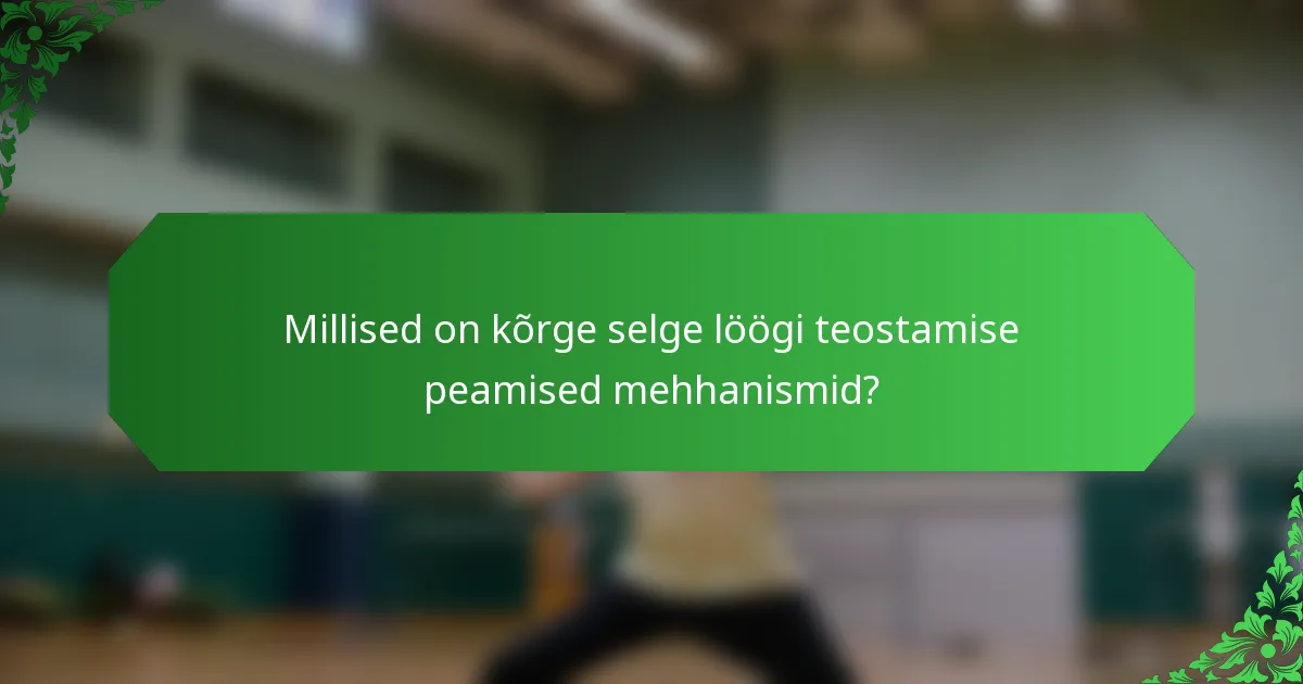 Millised on kõrge selge löögi teostamise peamised mehhanismid?