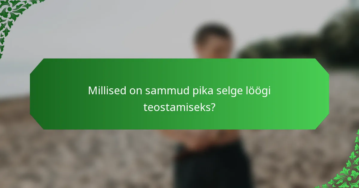 Millised on sammud pika selge löögi teostamiseks?